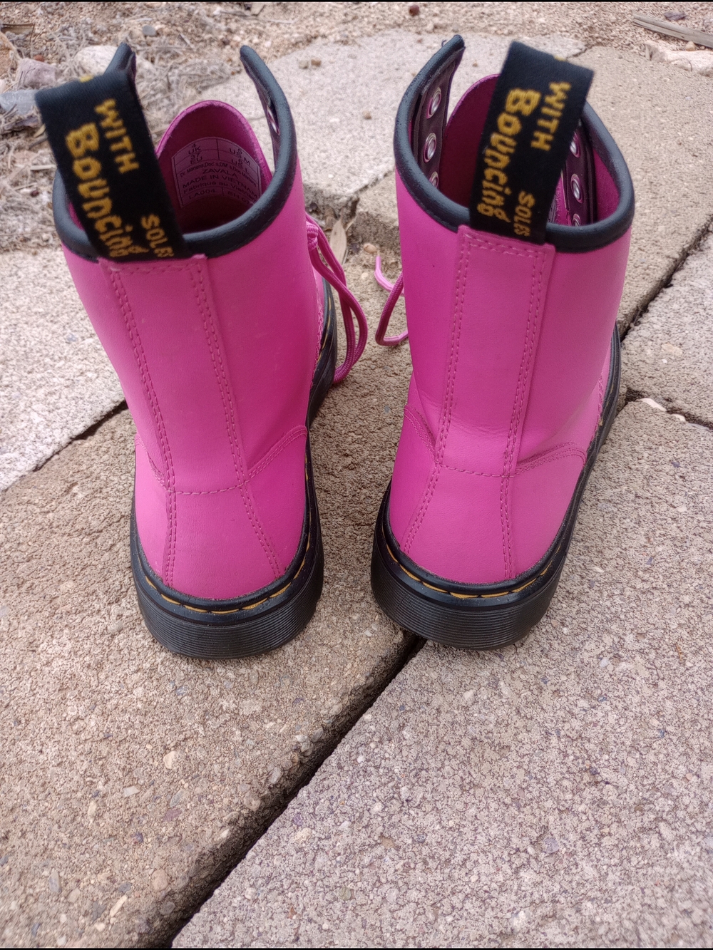 Dr. Martens Pink Lace-Up Combat Boots - Picture 5 of 10